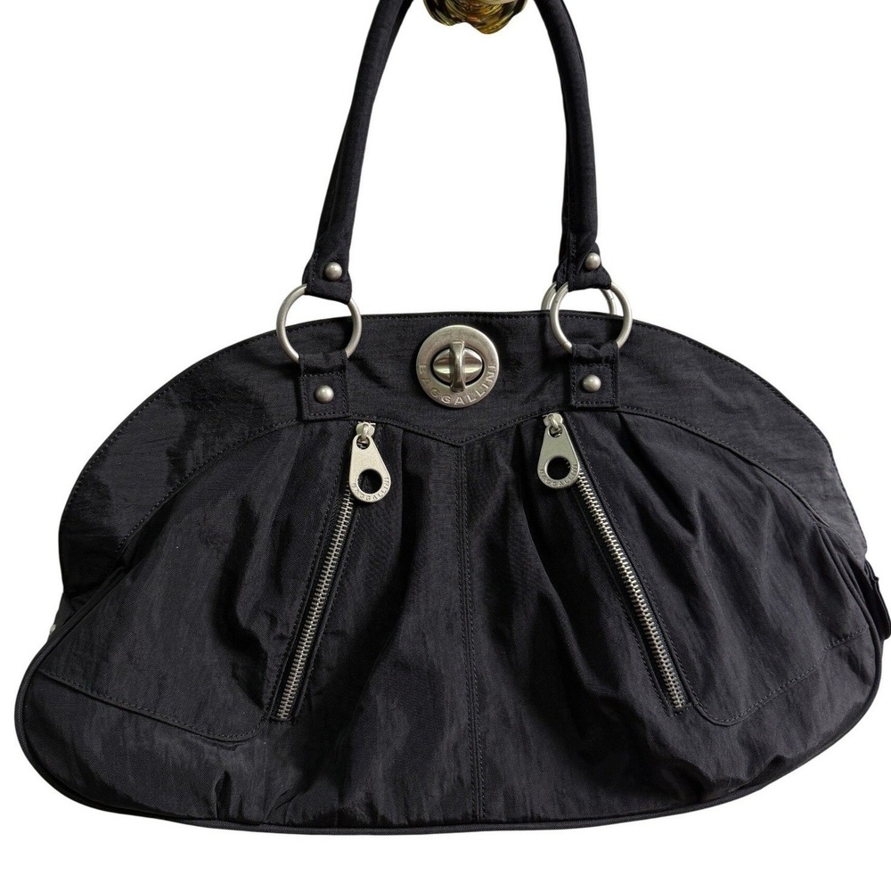 Baggallini Black Nylon Hobo Shoulder Bag Turn Lock Multi‎ Pocket Travel Tote